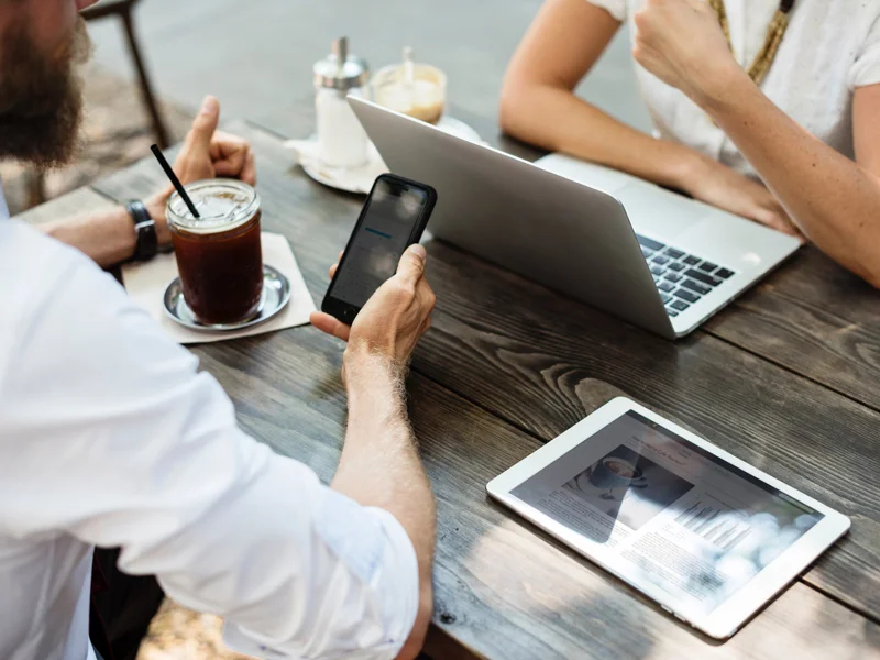 Business connections over a coffee meeting